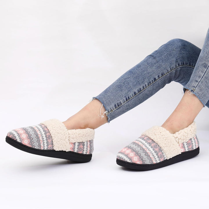 Winter Knitted Slippers - CozyCloud-Black-4-The Livary