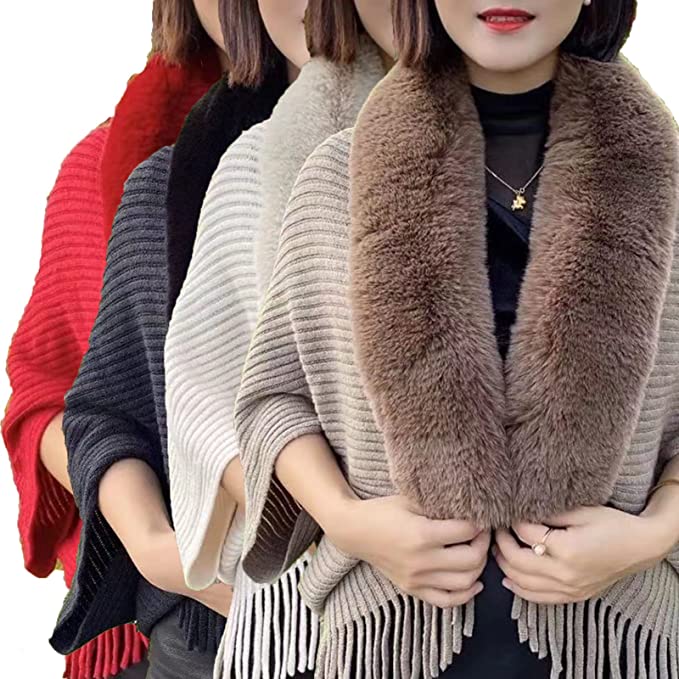 Ladies' Coat Louise – With Luxurious Faux Fur Collar | One Size-Black-The Livary