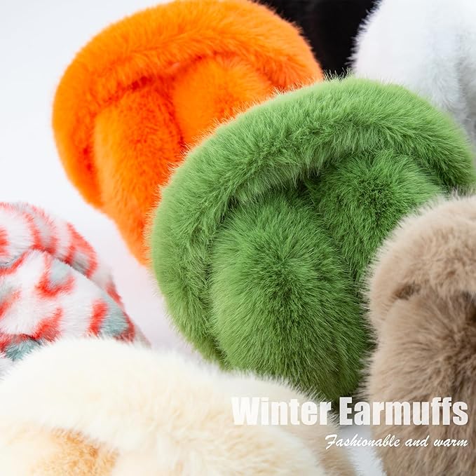 Fluffy Foldable Faux Fur Winter Ear Warmers - FauxSnugs-White-The Livary