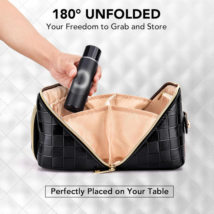 Make-up Bag – Large Capacity & Waterproof-Brown-The Livary