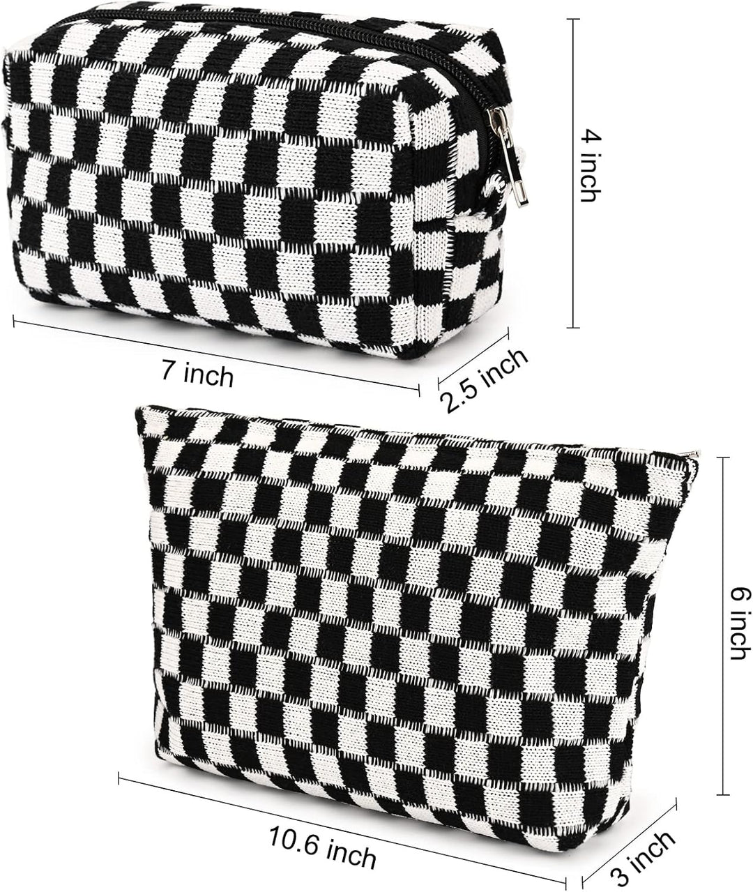 Must-Have Checked Make-up Bag Set-Red-The Livary