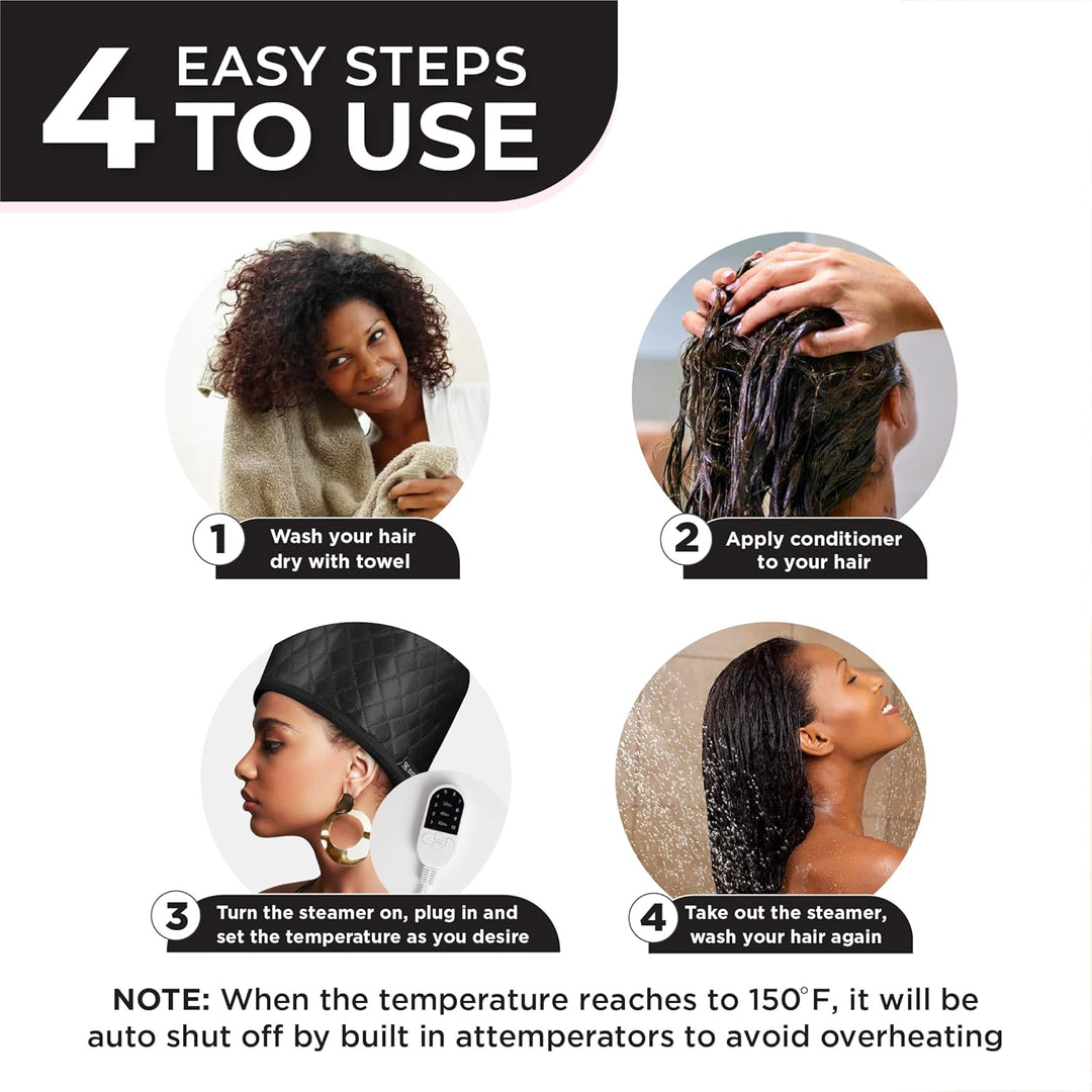 Hair Steamer for Deep Conditioning-Black-The Livary