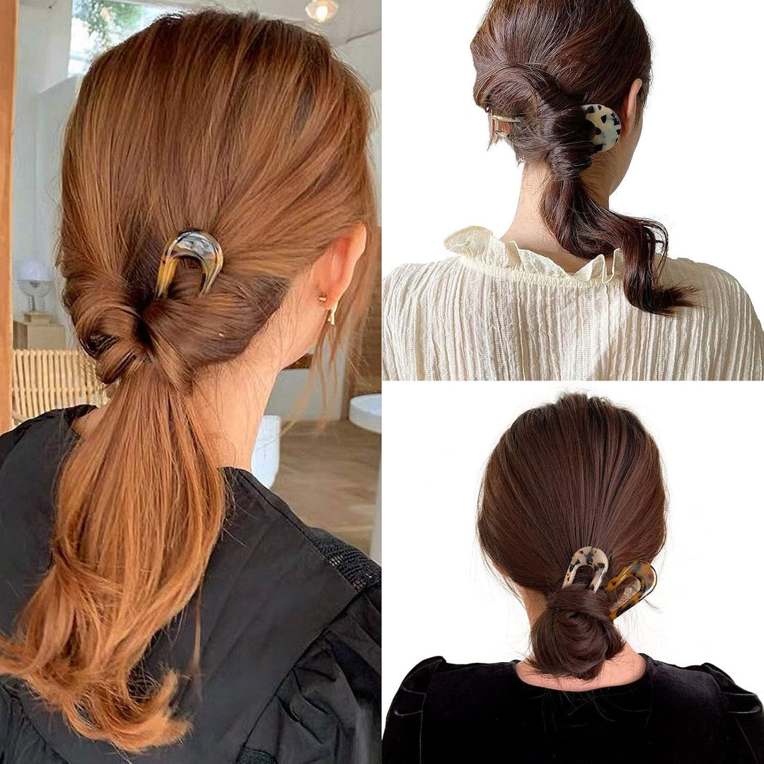 French Turtle Hair Forks - U-shaped Hair Pins-Set 1-The Livary