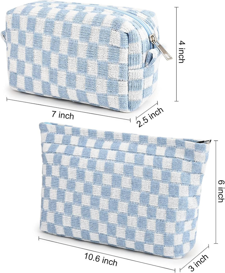 Must-Have Checked Make-up Bag Set-Red-The Livary