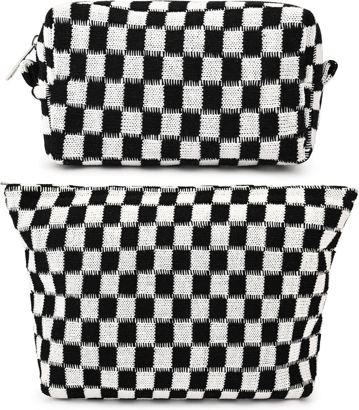 Must-Have Checked Make-up Bag Set-Red-The Livary