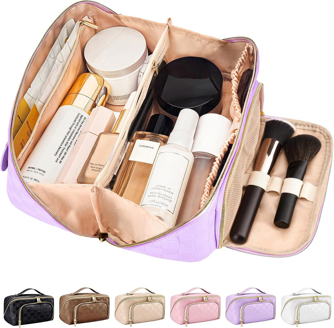 Make-up Bag – Large Capacity & Waterproof-Purple-The Livary