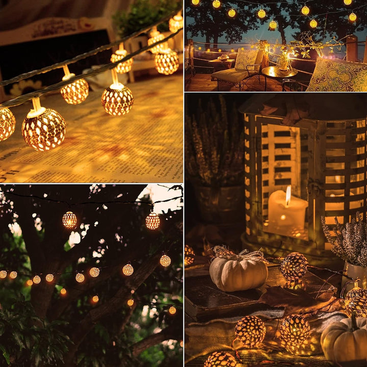 Moroccan Style Waterproof Solar Light Strings - SunGlow Strings-Silver-The Livary