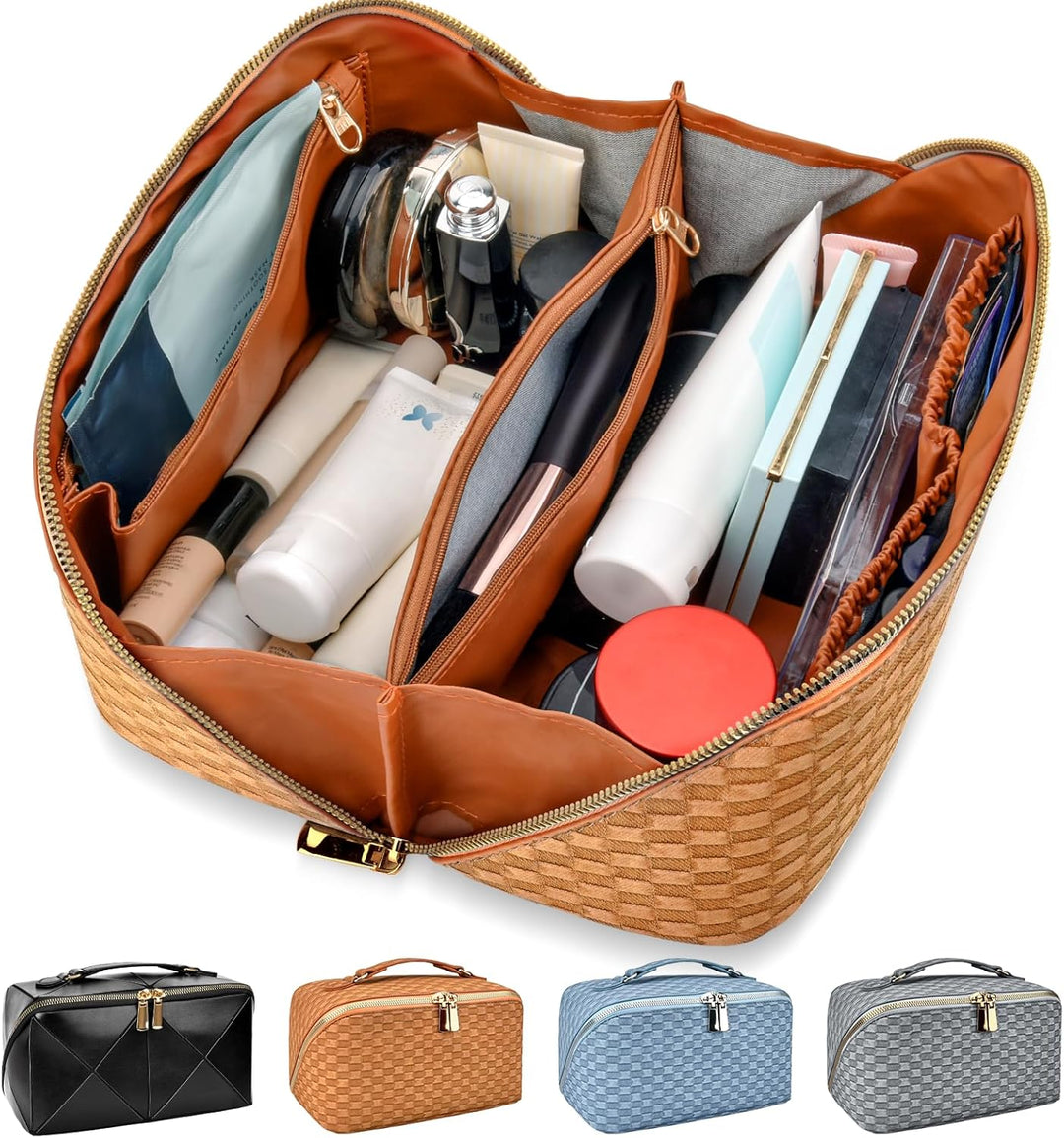 Make-up Bag – Large Capacity & Waterproof-Orange-The Livary