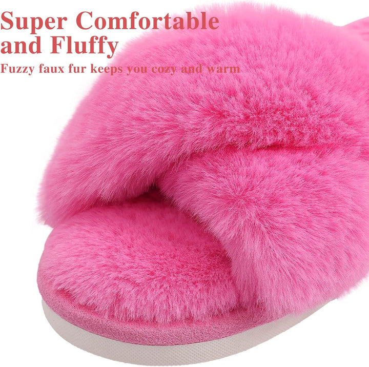 Fuzzy Slippers with Memory Foam - CloudStep-Black-4-The Livary