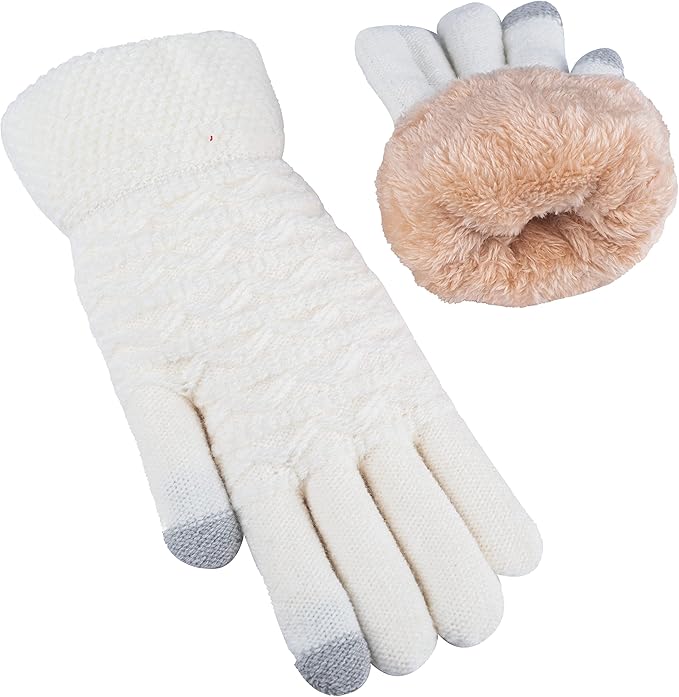Warm Touchscreen Gloves – PolarTouch-White-The Livary