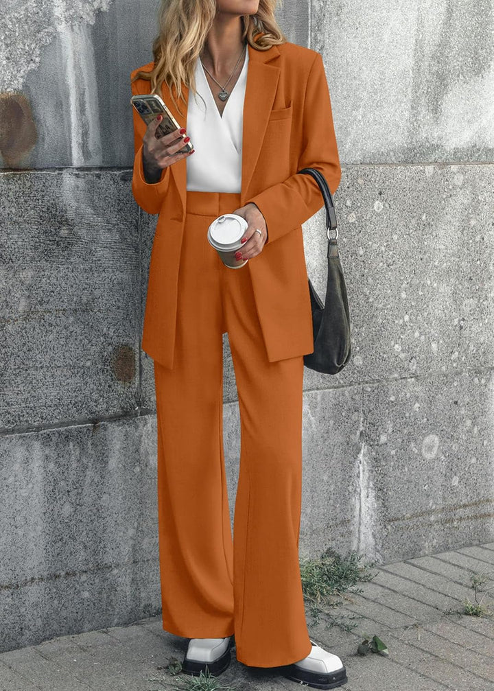 Stylish Blazer and Trouser Set - Mia-Olive green-S-The Livary