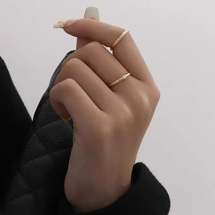 Gold Plated Sterling Silver Ring with Zirconia - Aurora-5-The Livary