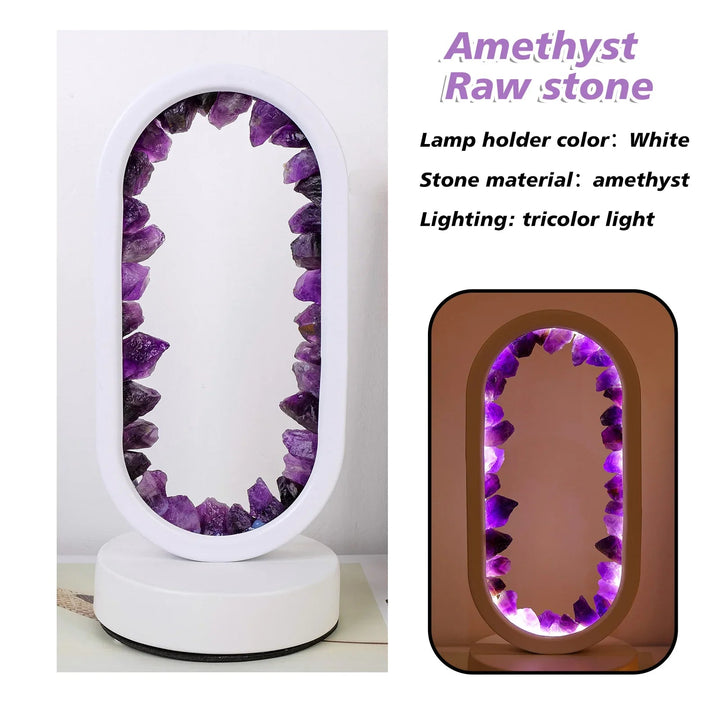 Handmade Amethyst Lamp - Serenith-Amethyst Raw Black-The Livary