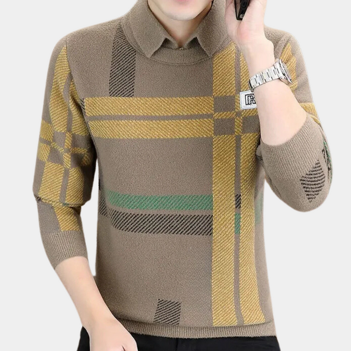 Casual Men's Sweater with Timeless Design - Otis-Black-S-The Livary