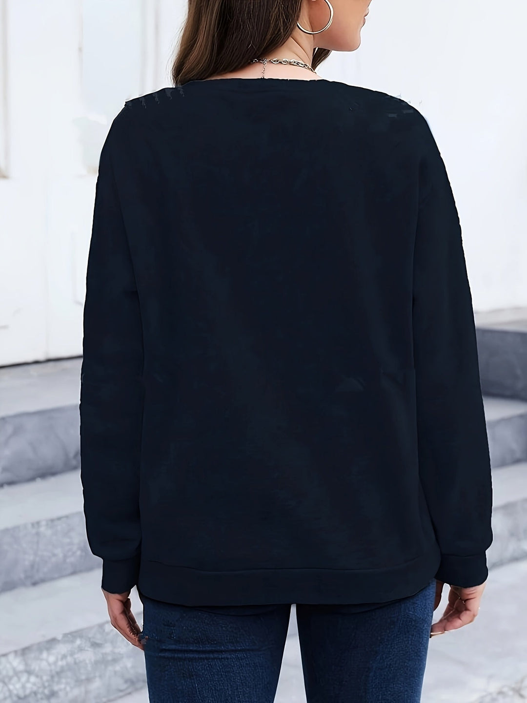 Casual Sweatshirt with Feather Print - Marisa-Dark green-S-The Livary