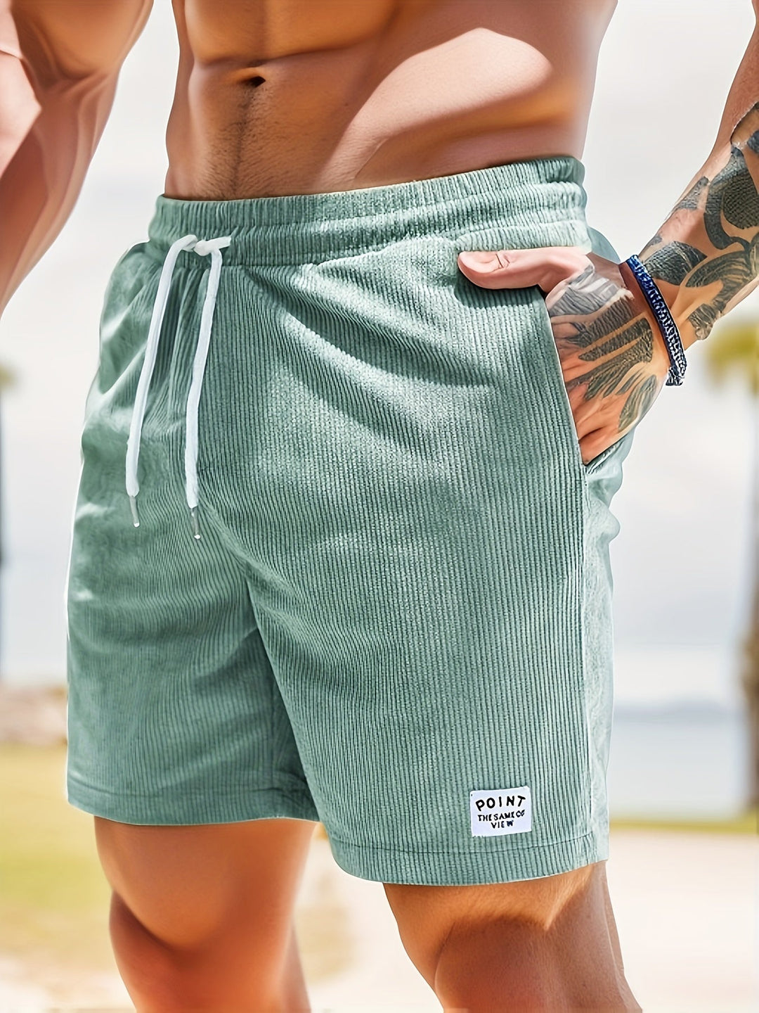 Striped Shorts for Men – Luca-Light green-S-The Livary
