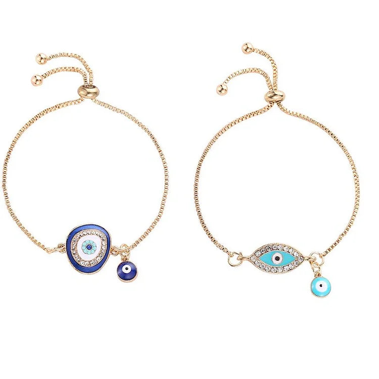Evil Eye Bracelet in Ethno Style - Selene-Dark Blue-The Livary
