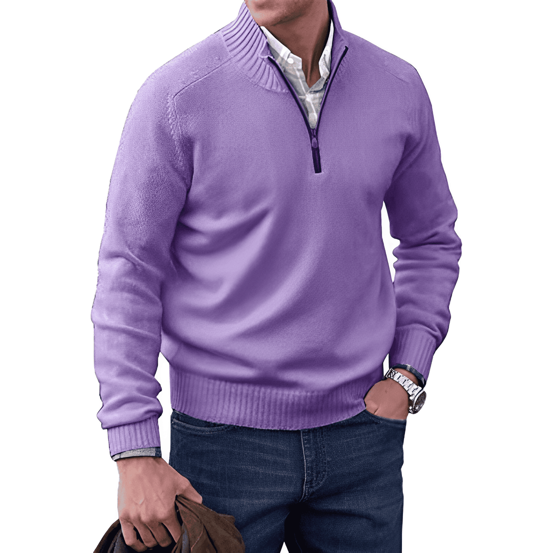 Luxury Cashmere Men's Sweater with Zip - Lucas