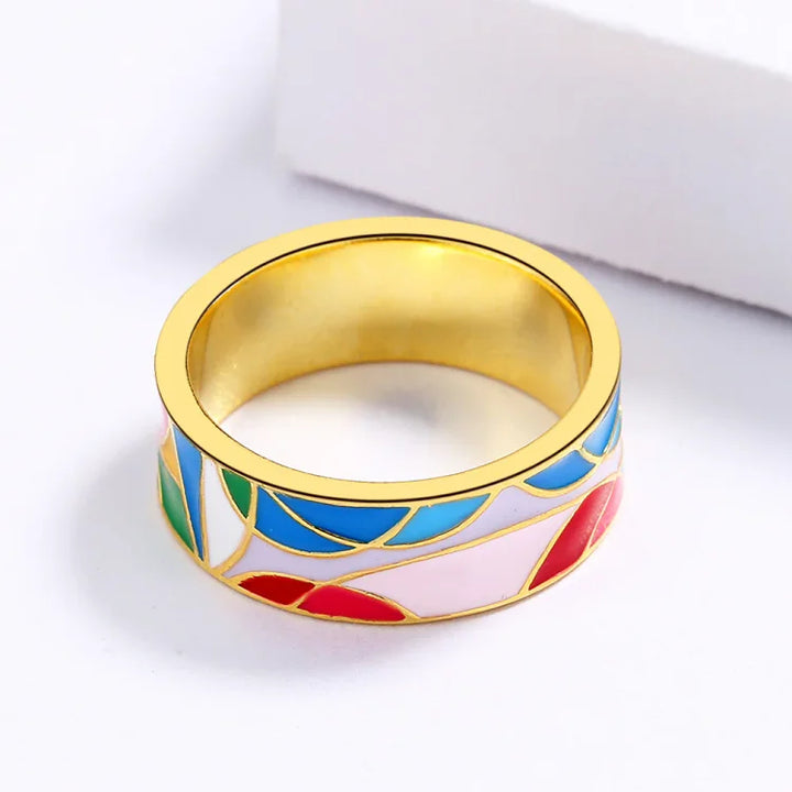 Classic Enamel Zirconia Ring - Nadia-5-The Livary