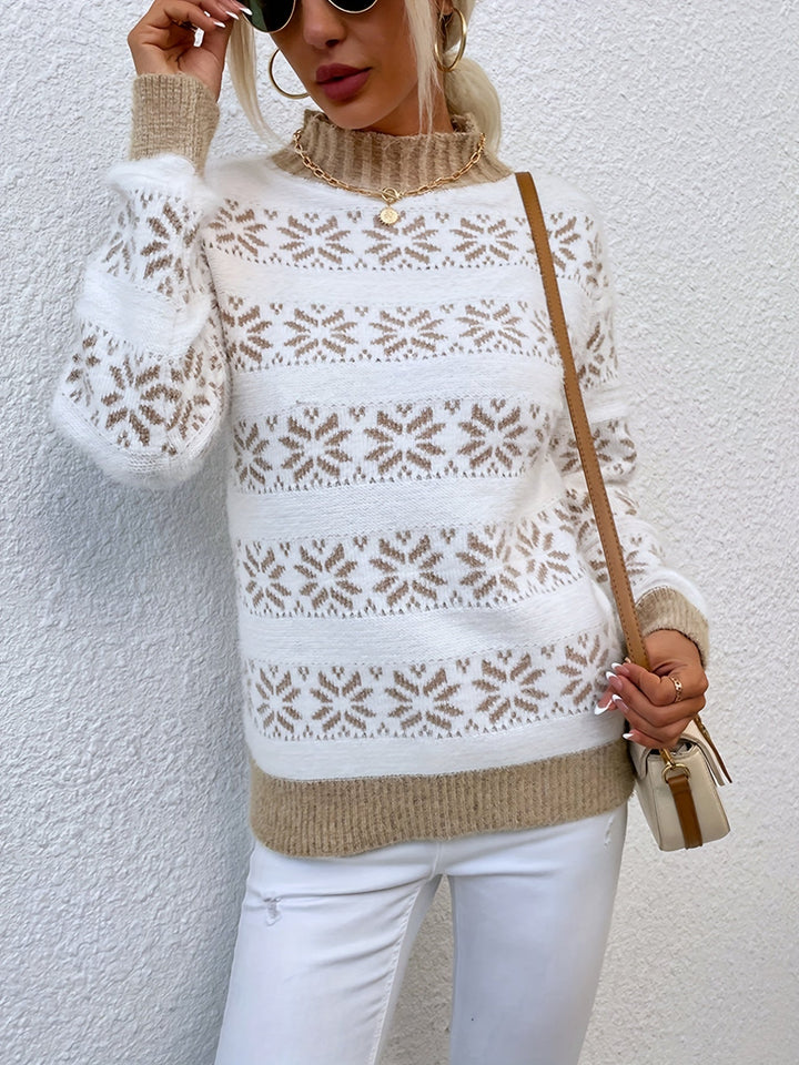Christmas Pattern Sweater - Holly-Khaki-S-The Livary