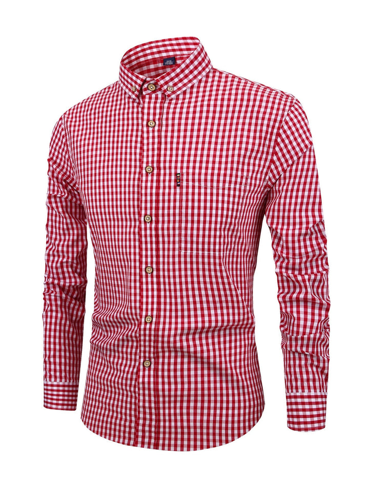 Checked Men’s Shirt with Comfortable Fit - Jules-Red-XS-The Livary