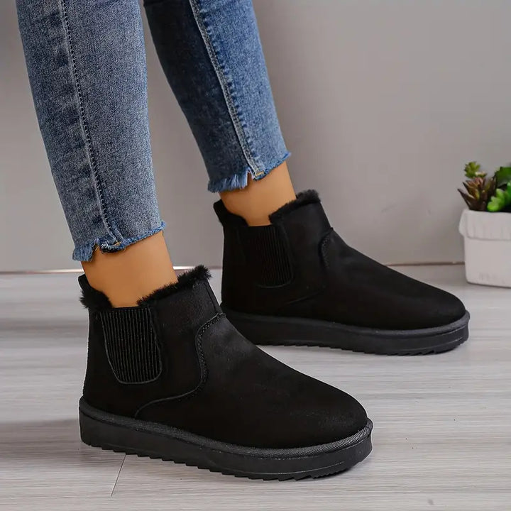 Comfy Thermal Slip-on Snow Boots - Sofia-Black-2.5-The Livary