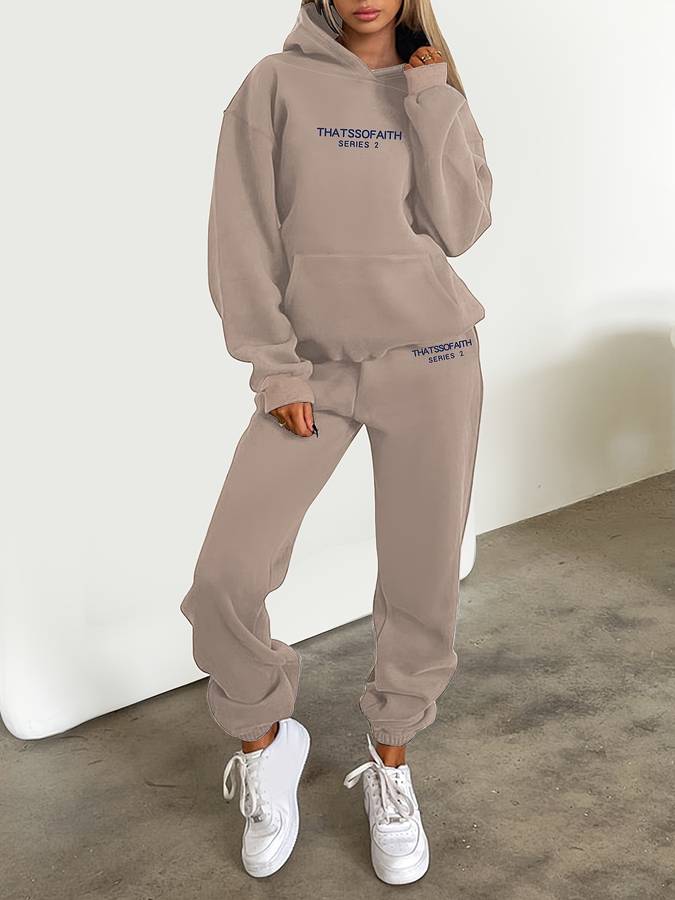 Casual Women's Sweatpants & Sweater Set - Harper-Light pink grey-S-The Livary