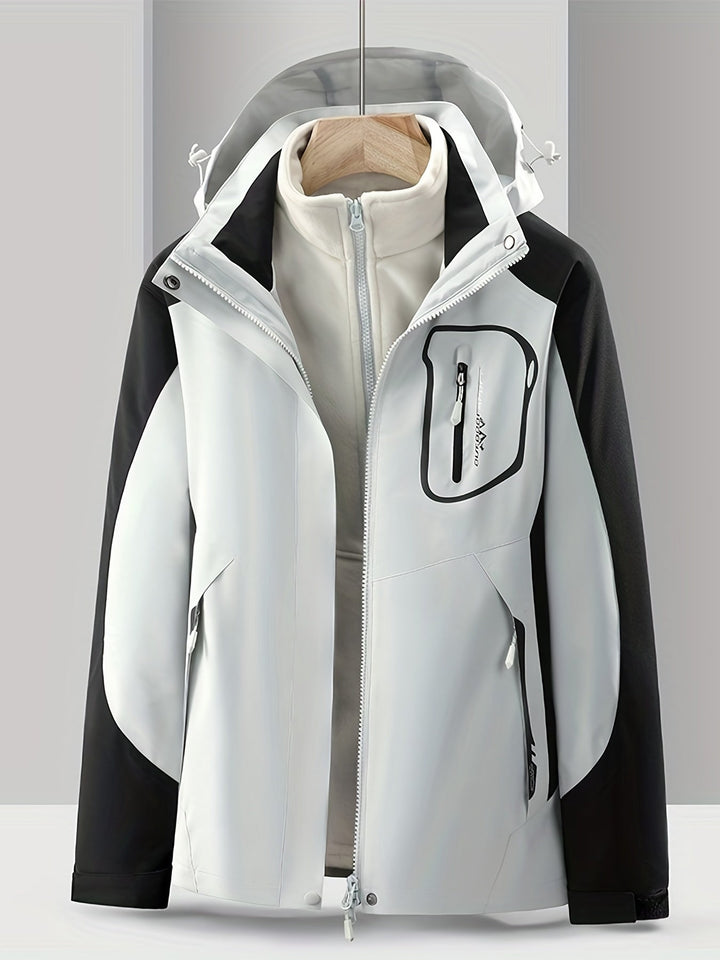 3-in-1 Waterproof Jacket - Nora-Grey-XS-The Livary
