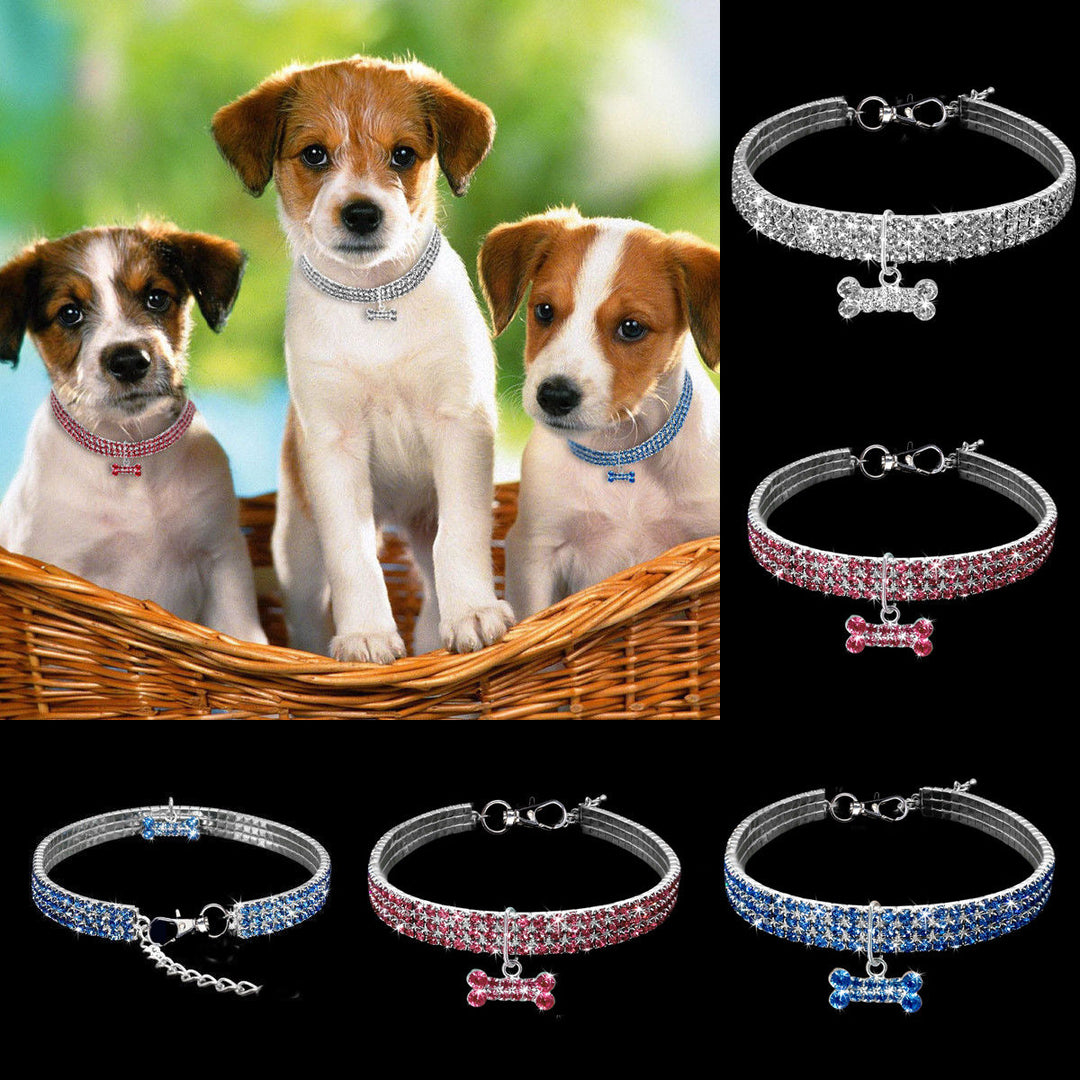 Premium Pet Collar - Bling It On-White-S 7.68x.79x.39 inches-The Livary