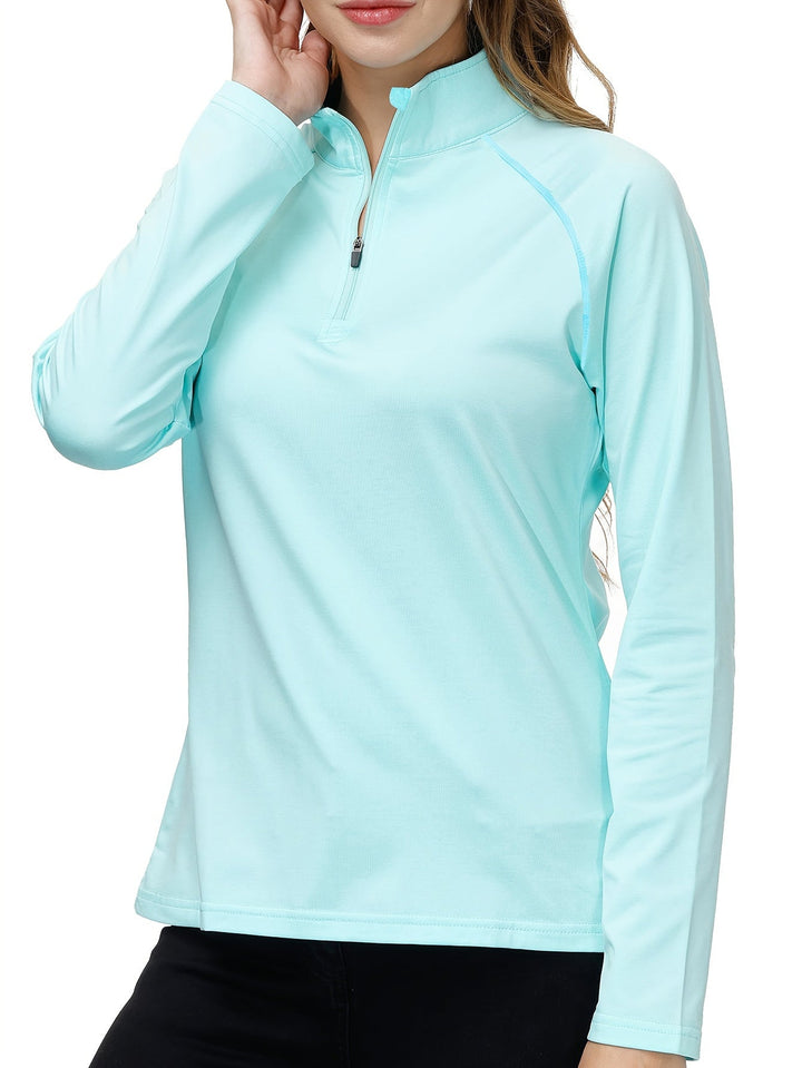 Long Sleeve Sports Shirt for Women - Nadira-Blue-S-The Livary