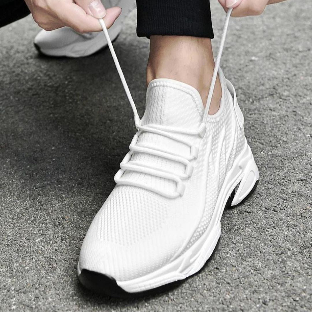 Discreetly stylish men's sneakers – MaxLift Boost-White +3.94″-4.5-The Livary