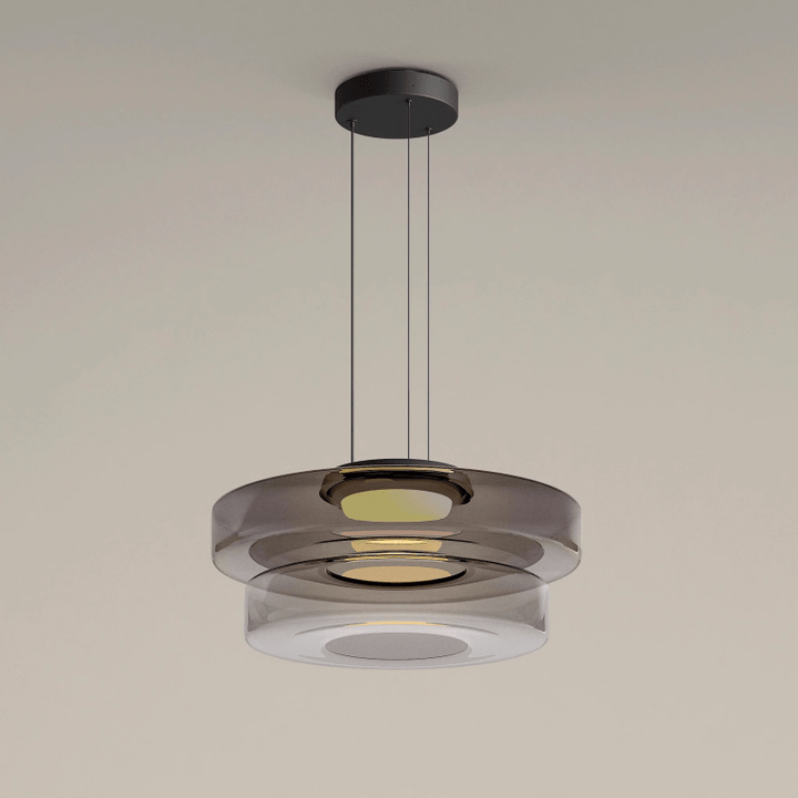 Modern Glass Pendant Light in Bauhaus Style - AuroraSphere-Smoke grey-2 Level-D 13.78 x H 8.66 inches-The Livary