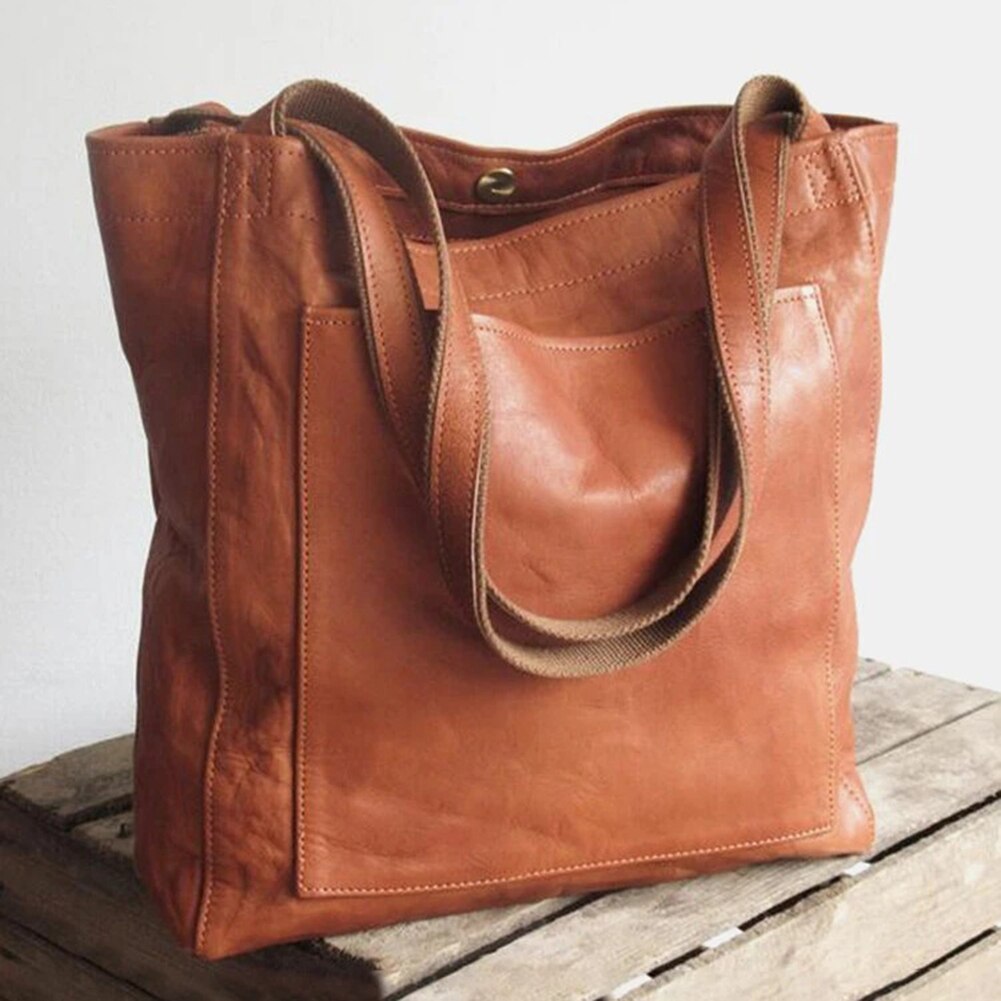 Stylish Leather Ladies Shoulder Bag - Elisa-Light brown-The Livary