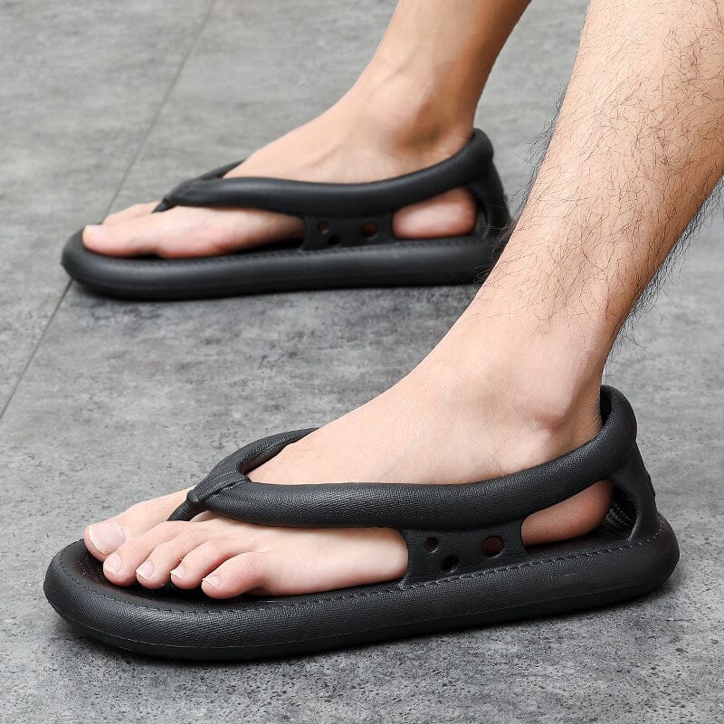 Comfortable, ultra-lightweight, waterproof & foldable summer toe sandals – Eva-Black-3-3.5-The Livary