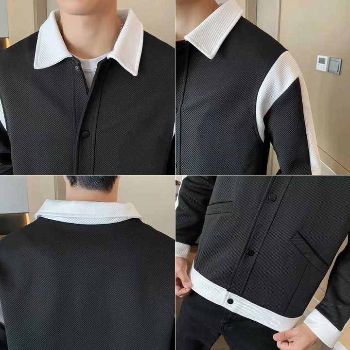 Patchwork Jacket for Men - Alessandro-Black-S-The Livary