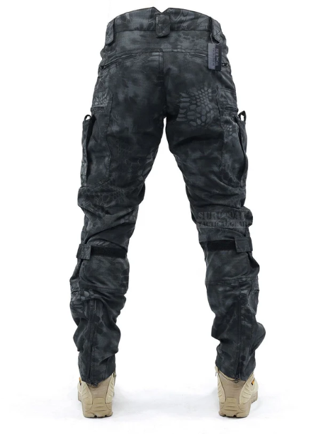 Functional Men's Cargo Trousers with Knee Protection – Bram-Grey-S-The Livary