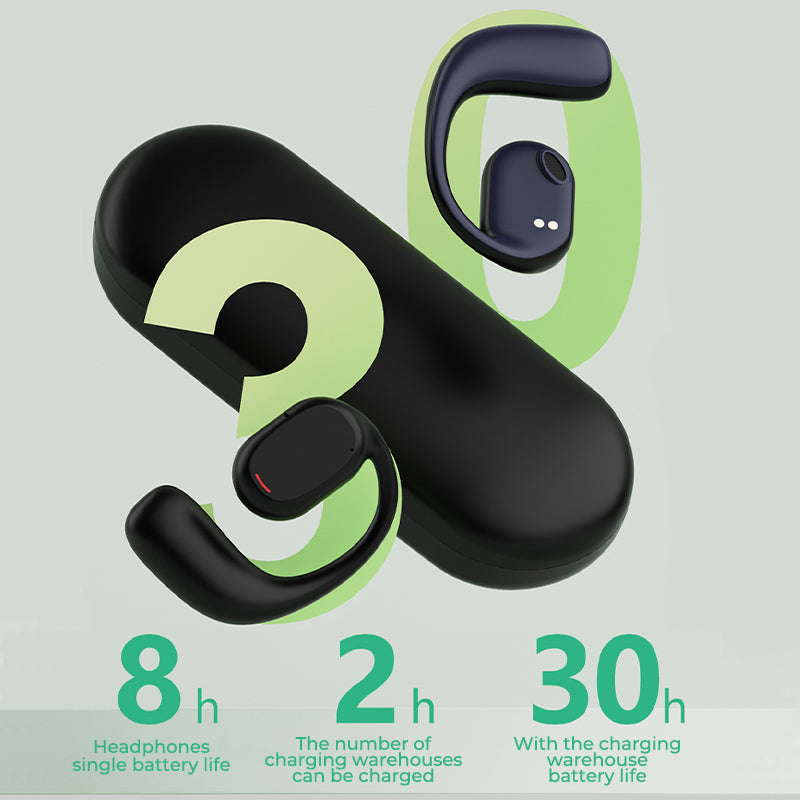Wireless Earbuds with Open Design - AirBeat Flex-Black-The Livary
