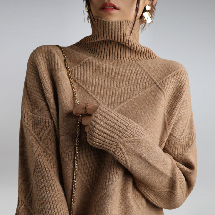 Stylish Women's Turtleneck - Isabella-Beige-S-The Livary