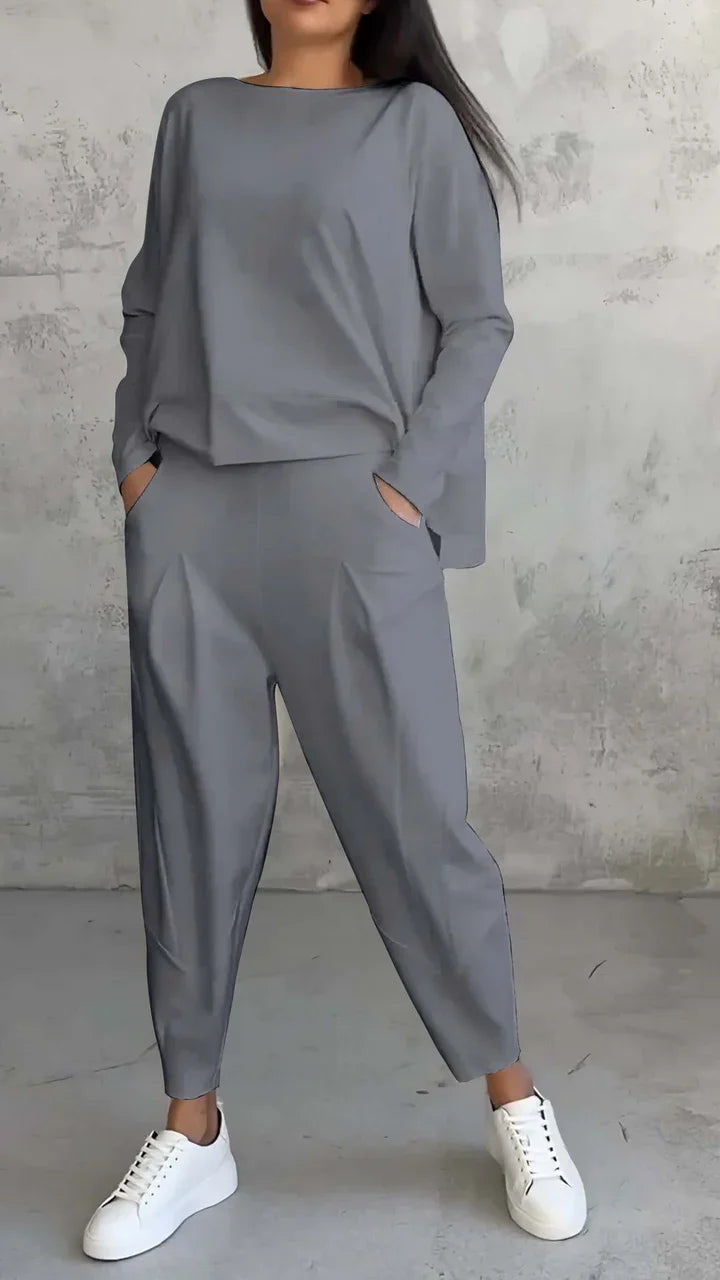 Trendy Casual Women's Clothing Set - Brooklyn-Grey-S-The Livary