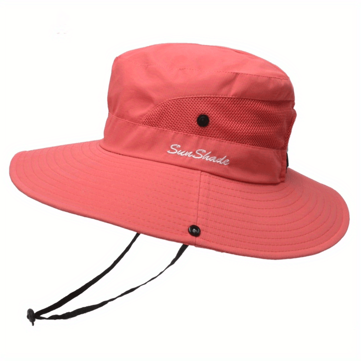 Stylish women's UV protection sun hat with a wide brim – Livia-Pure bright red-The Livary