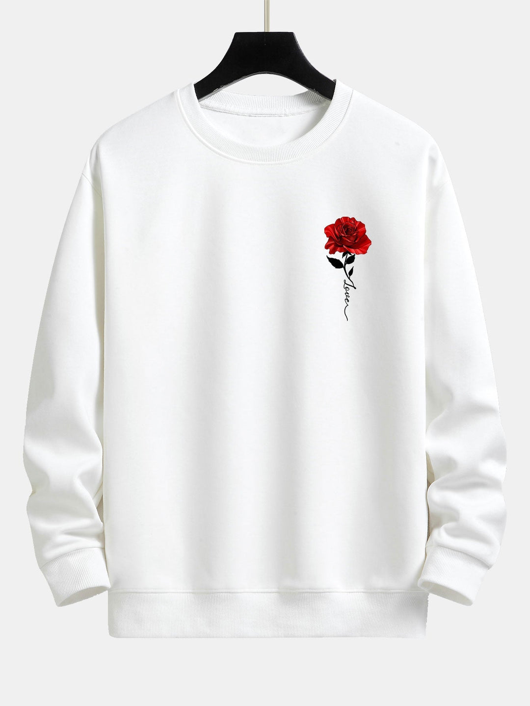 Ladies' Rose Print Sweatshirt - Amelia-White-S-The Livary