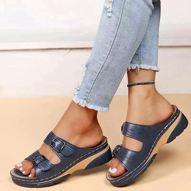 Orthopaedic comfort sandals for women - Elena-Blue-2.5-The Livary