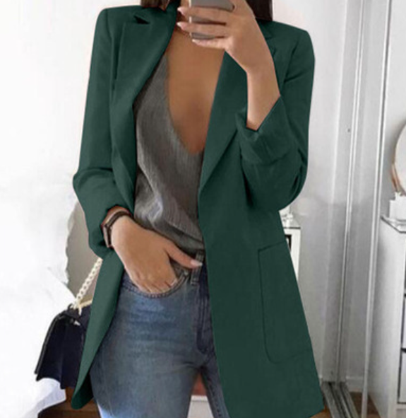 Trendy Ladies Blazer Vest - Elise-Green-S-The Livary