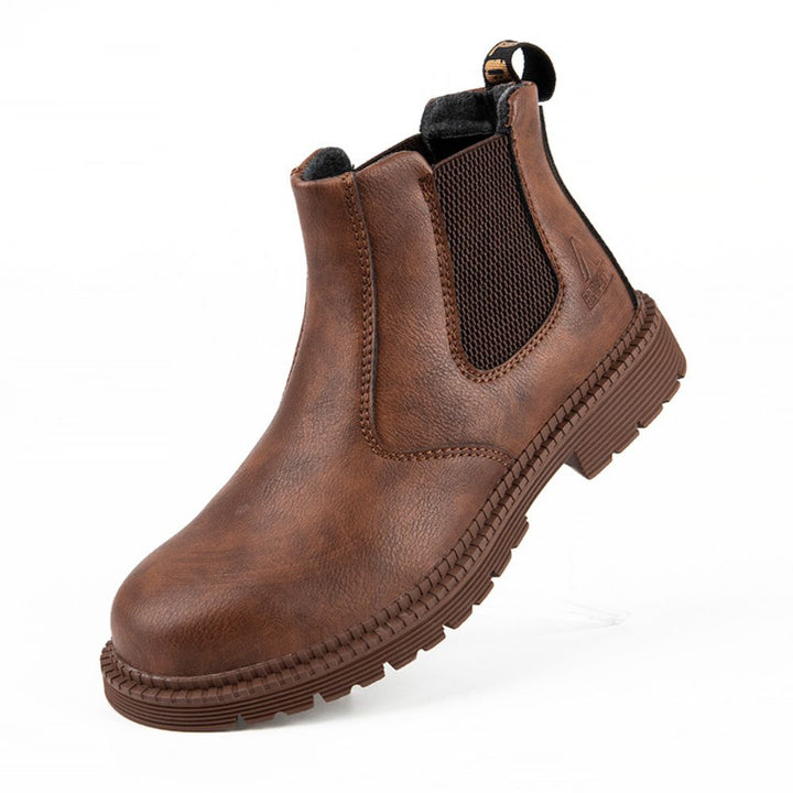 Waterproof Leather Work Boots - Sigvard-Brown-6.5-The Livary