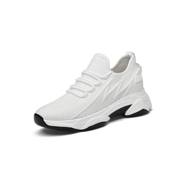 Discreetly stylish men's sneakers – MaxLift Boost-White +3.94″-4.5-The Livary