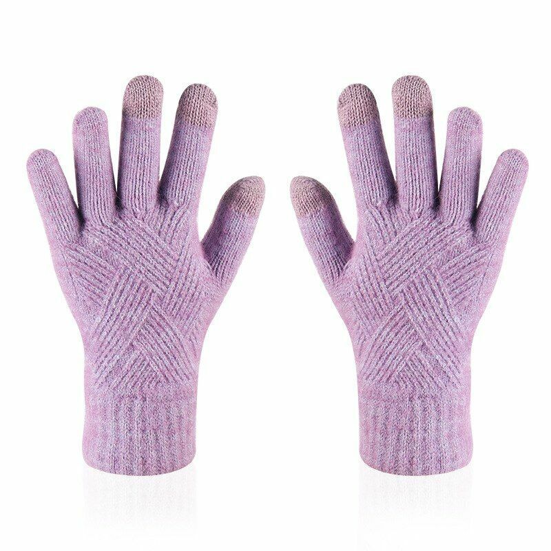 Comfy Knitted Women's Gloves - Isabelle-Purple-The Livary