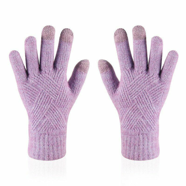 Comfy Knitted Women's Gloves - Isabelle-Purple-The Livary