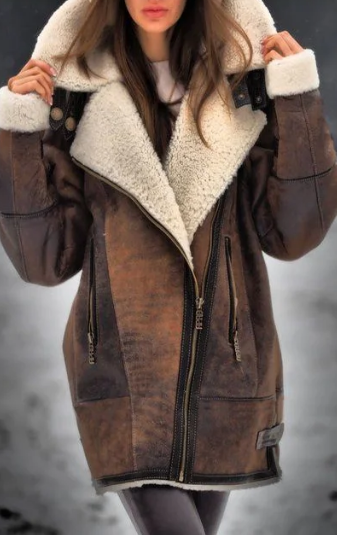 Warm Fleece Jacket for Women - Amara-Brown-S-The Livary