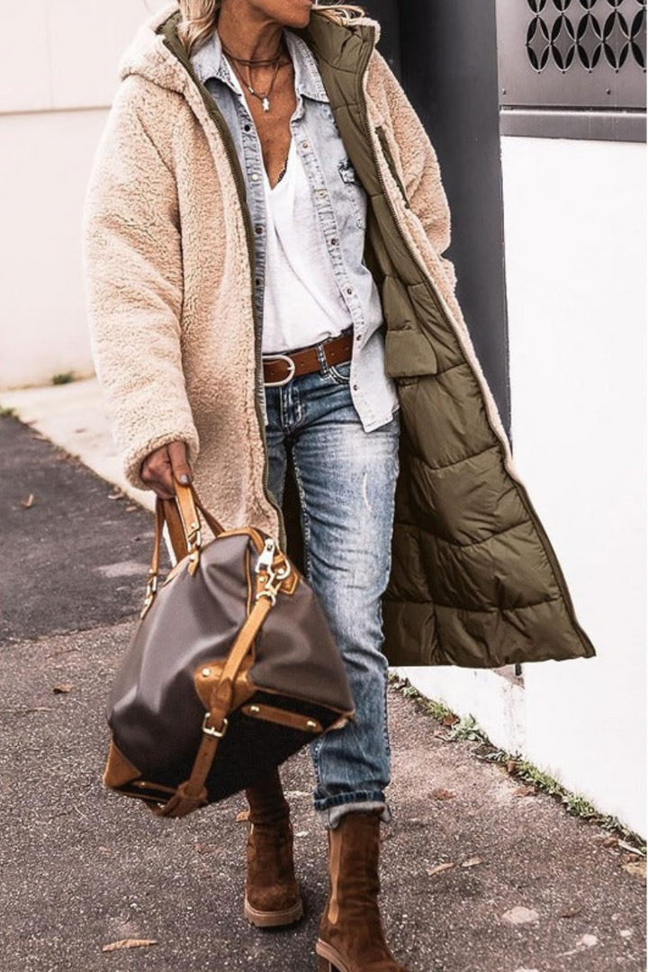 Trendy Double-Sided Ladies Winter Coat - Sofia-Brown-S-The Livary