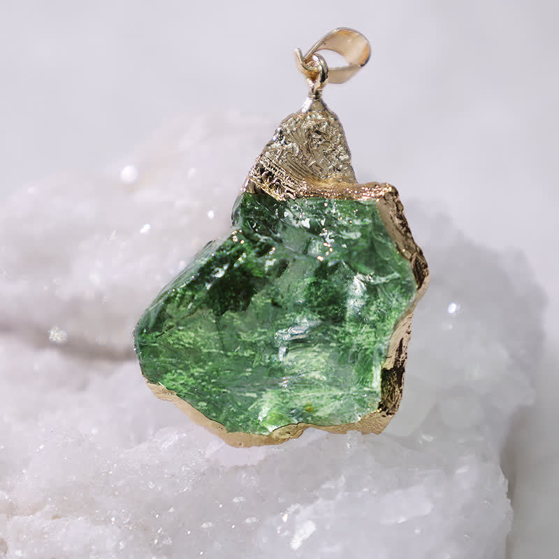 Fine Natural Moldavite Necklace - Lyra-The Livary